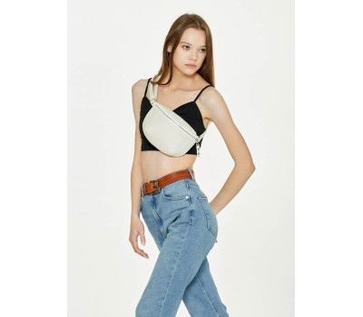 Жіноча сумка на пояс бананка Sambag Polo молочная