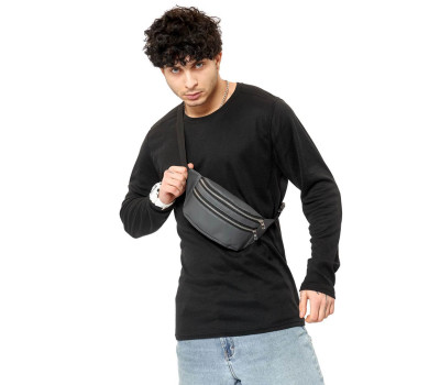 Мужская поясная сумка бананка Sambag Tirso  LTS графитовая