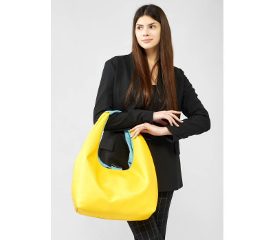 Жіноча сумка Sambag HOBO L жовто-блакитна