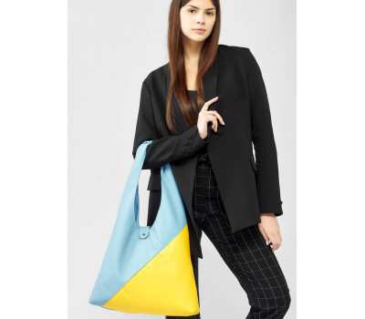 Жіноча сумка Sambag HOBO M жовто-блакитна