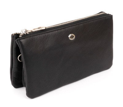 Місткий клатч на два відділення жіночий ST Leather 19246 Чорний