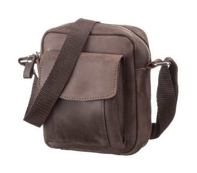 Сумка SHVIGEL 11077 з вінтажній шкіри Коричнева