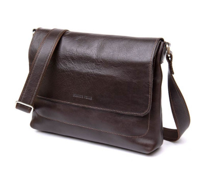 Шкіряна чоловіча сумка GRANDE PELLE 11430 Коричневий