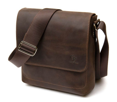 Чоловіча сумка-месенджер GRANDE PELLE 11432 Коричневий