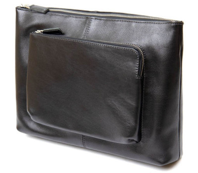 Шкіряна чоловіча сумка для ноутбука GRANDE PELLE 11437 Чорний