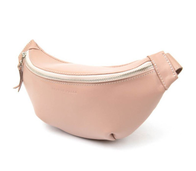 Практичная кожаная женская поясная сумка GRANDE PELLE 11359 Розовый