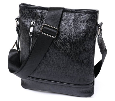 Шкіряна стильна чоловіча сумка через плече SHVIGEL 11604 Чорний