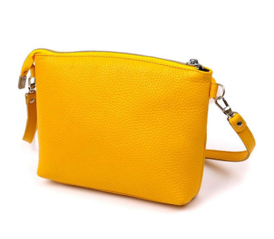 Жіноча сумка крос-боді з натуральної шкіри Shvigel 16344 Жовтий