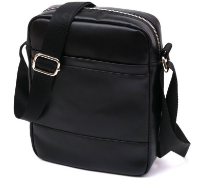 Добротна шкіряна чоловіча сумка Shvigel 16336 Чорний
