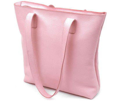 Містка шкіряна жіноча сумка-шоппер Shvigel 16356 Рожевий
