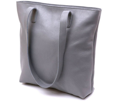 Шкіряна жіноча сумка-шоппер Shvigel 16360 Сірий