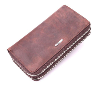 Чудовий чоловічий клатч із вінтажної натуральної шкіри KARYA 21313 Коричневий