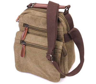 Тканинна чоловіча сумка із щільного текстилю 21227 Vintage Оливкова