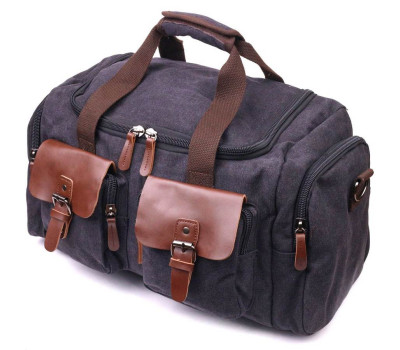 Велика дорожня сумка текстильна 21237 Vintage Чорна