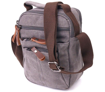 Компактна чоловіча сумка із щільного текстилю 21244 Vintage Сіра