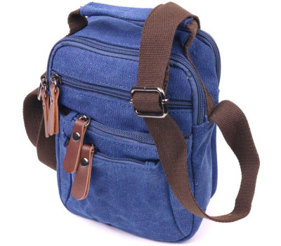 Практична чоловіча сумка із щільного текстилю 21246 Vintage Синя