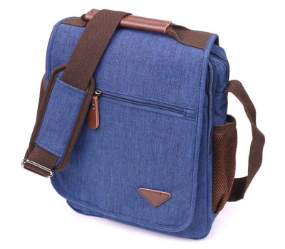 Цікава чоловіча сумка через плече із текстилю 21264 Vintage Синя
