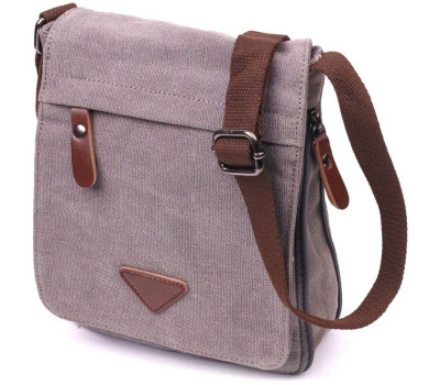 Практична вертикальна чоловіча сумка з текстилю 21266 Vintage Сіра