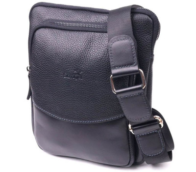 Чоловіча сумка із комбінованої натуральної шкіри SHVIGEL 18720 Чорна