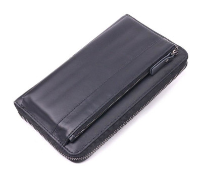 Оригінальний чоловічий клатч з натуральної гладкої шкіри 21292 Vintage Чорний