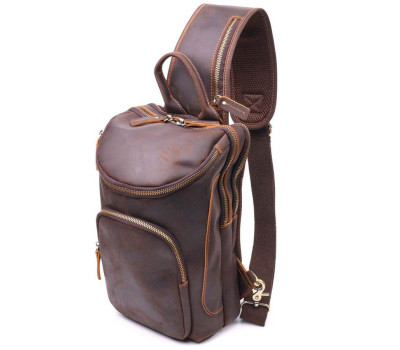Вінтажна чоловіча сумка через плече з натуральної шкіри 21303 Vintage Коричнева