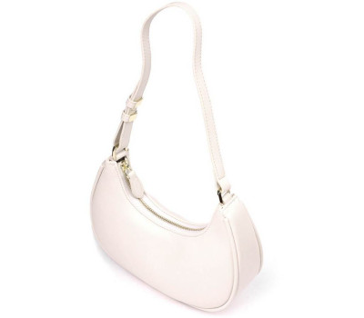 Стильна жіноча сумка-хобо з натуральної гладкої шкіри 21287 Vintage Молочна