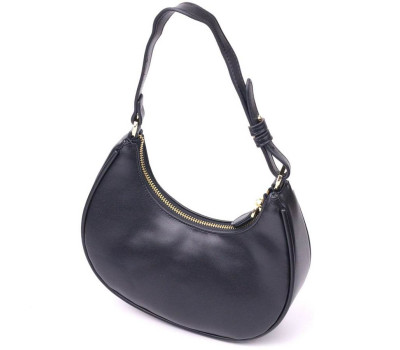 Модна жіноча сумка-хобо з натуральної гладкої шкіри 21288 Vintage Чорна