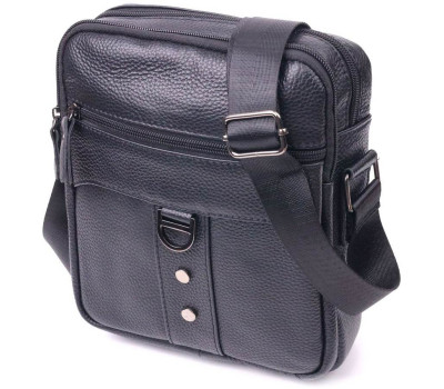 Практична чоловіча сумка з натуральної шкіри 21291 Vintage Чорна