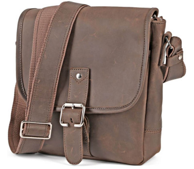 Сумка SHVIGEL 00890 з вінтажній шкіри Коричнева