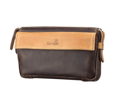 Чоловік клатч SHVIGEL 11086 шкіряний Коричневий