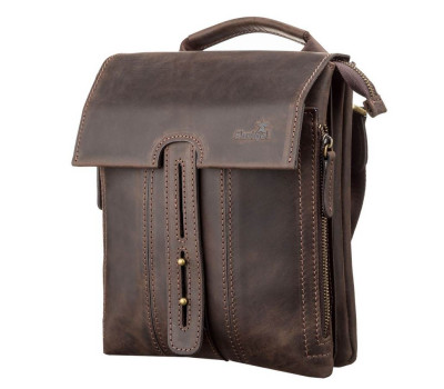 Сумка чоловіча SHVIGEL 11104 шкіряна Коричнева