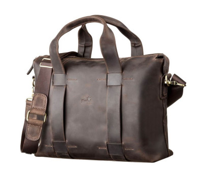 Сумка чоловіча SHVIGEL 11105 шкіряна Коричнева