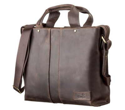 Сумка чоловіча SHVIGEL 11115 шкіряна Коричнева