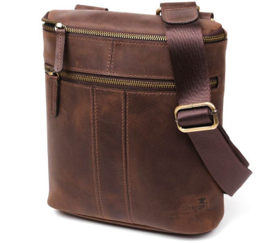 Сумка чоловіча SHVIGEL 11103 шкіряна Коричнева