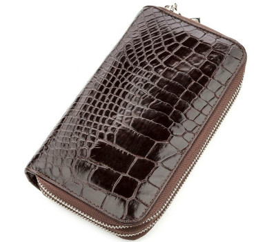 Клатч чоловічий CROCODILE LEATHER 18526 з натуральної шкіри крокодила Коричневий