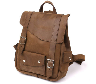 Рюкзак зі шкіри Crazy horse унісекс SHVIGEL 13948 Коричневий.