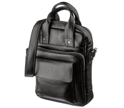 Чоловіча сумка вертикального формату SHVIGEL 11167 під А4 Чорна флотар