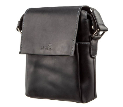 Сумка чоловіча матова SHVIGEL 11173 шкіряна Чорна