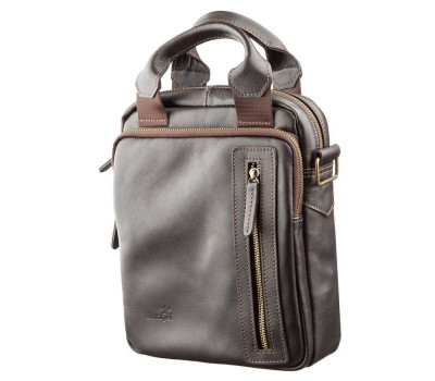 Сумка чоловіча SHVIGEL 11183 в гладку шкіру Коричнева