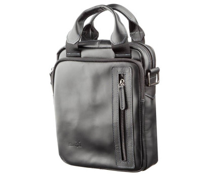 Сумка чоловіча SHVIGEL 11184 в гладку шкіру Чорна