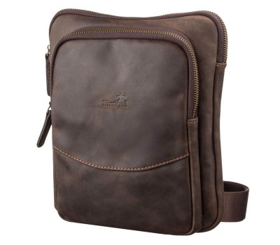Сумка чоловіча SHVIGEL 11091 шкіряна Коричнева