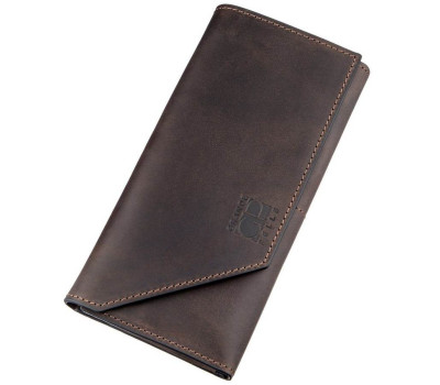 Шкіряний клатч унісекс на магніті GRANDE PELLE 11215 Коричневий