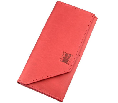Кожний горизонтальний клатч з італійської шкіри GRANDE PELLE 11216 Червоний
