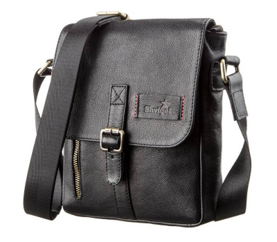 Чоловіча шкіряна сумка SHVIGEL 19100 Чорна