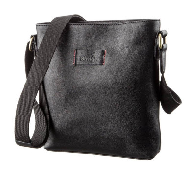 Чоловіча шкіряна сумка без клапана SHVIGEL 19119 Чорна