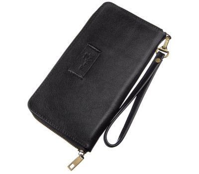 Чоловічий горизонтальний шкіряний клатч SHVIGEL 19120 Чорний