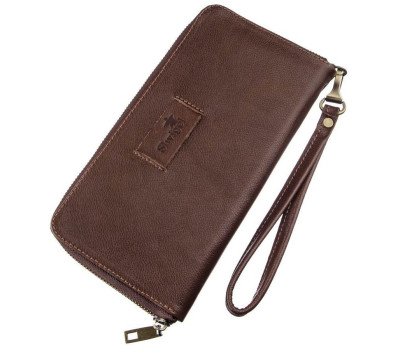 Чоловічий горизонтальний шкіряний клатч SHVIGEL 19121 Коричневий