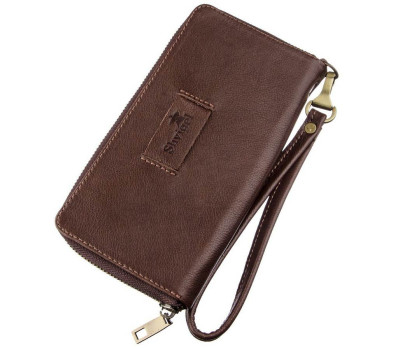 Чоловічий шкіряний клатч SHVIGEL 19124 Коричневий