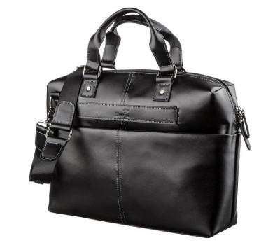 Сумка для ноутбука з гладкої шкіри SHVIGEL 11248 Чорна