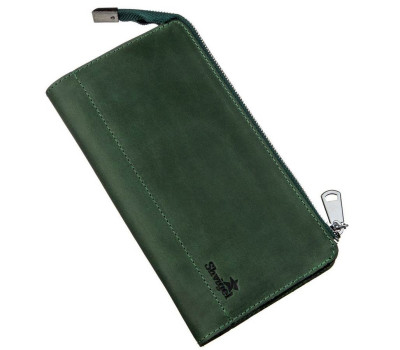 Клатч унісекс шкіряний вінтаж SHVIGEL 16188 Зелений